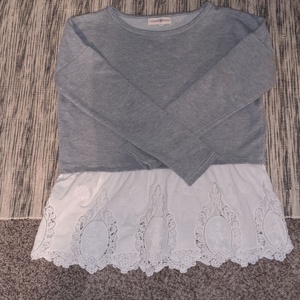 Alter'd State Lace Bottom Sweatshirt